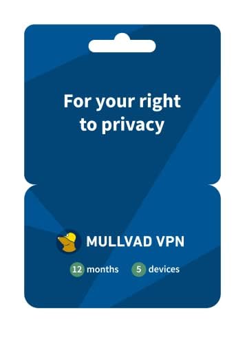 Mullvad VPN | VPN 12 Monate für 5 Geräte | Mehr Datenschutz mit einer intuitiven VPN-Software