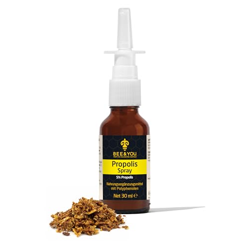 BEE&YOU Propolis Spray, Nasenspray 30 ml Propolis Extrakt, Spray für Nase, für Kinder und Erwachsene, befreit die Nase,ohne Zusatzstoffe, natürlich, ohne Alkohol & Gewöhnungseffekt, 33 Auszeichnungen