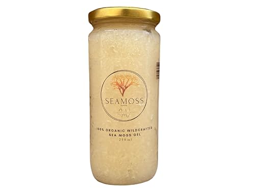 Seemoos-Gel, hergestellt mit irischem Seemoos aus Grenada, aus Wildsammlung. Vegan. Von Dr. Sebi genehmigt. (Golden, 250ml)