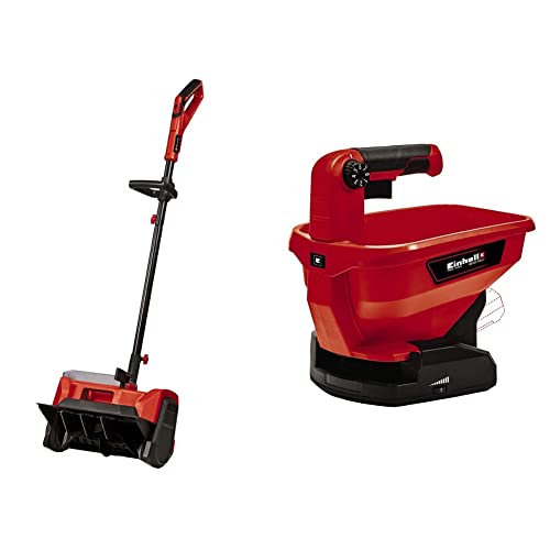 Einhell Akku-Schneefräse GE-ST 36/40 Li E-Solo Power X-Change (Li-Ion, 36 V, Arbeitsbreite 40 cm), rot/schwarz & Universal Streuer GE-US 18 Li-Solo Power X-Change (Lithium-Ionen, 3,3 l), Rot/Schwarz