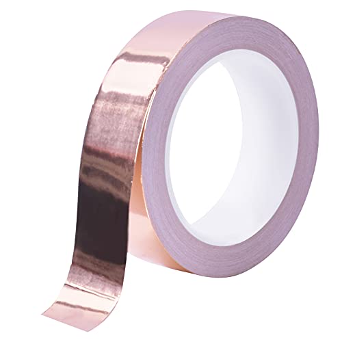 Kupferband, 20m x 30mm Kupferfolie Kupferband Doppelseitig Leitfähig EMI Copper Foil Tape Kupferfolienband Abschirmband, Elektrische Reparaturen Schnecken Abweisend für Glasmalerei Gitarren