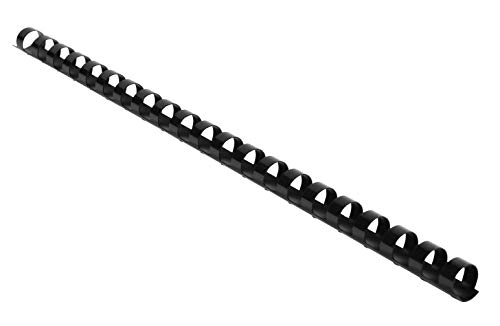 Exacompta - Ref 75401E – Bindekämme – 12 mm dick, 21 Ringe, geeignet für A4-Dokumente, für ca. 65–90 Blatt, PVC-Material, schwarz (100 Stück)