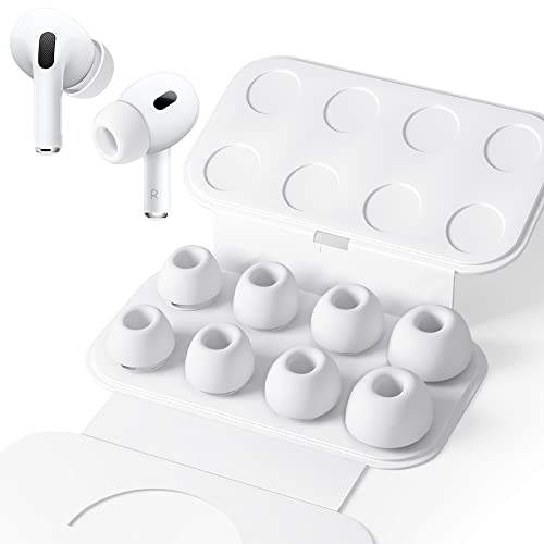 Seltureone 4 Paar Silikontips für Airpods Pro/Airpods Pro 2 mit Loch zur Geräuschreduzierung, Anti Rutsch Soft Silikon Airpods pro Ersatz-ohreinsätze (Verschiedene Größen，XS/S/M/L)