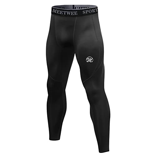 MEETWEE Kompressionshose Herren, Sport Leggings Lange Laufhosen Atmungsaktiv Funktionsunterhose Tights Unterhose