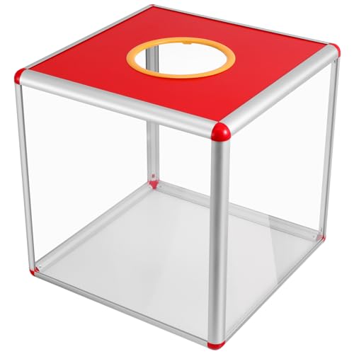 Operitacx Lotterie-Box, Tombola-Box, Spendenbox, Acryl Spendenwahlurne, Quadratische Tombola-Ballspielbox, Transparenter Tickethalter, Kubischer Aufbewahrungsbehälter für Fundraising, 30CM