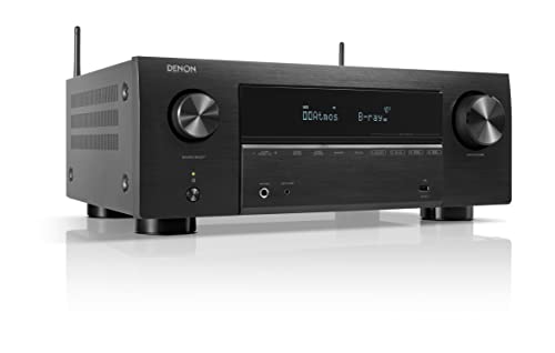 Denon AVR-X2800HDAB 7.2-Kanal AV-Receiver, HiFi Verstärker mit Dolby Atmos, DTS:X, 6 HDMI Eingängen und 2 Ausgängen, 8K HDMI, Bluetooth, DAB, WLAN, AirPlay 2, HEOS Mulitroom, Alexa kompatibel, schwarz