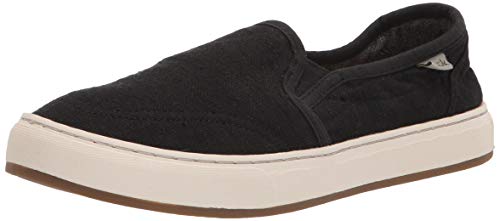 Sanuk Avery Hanf-Slipper für Damen, Schwarz (Schwarz - Washed Black), 40.5 EU