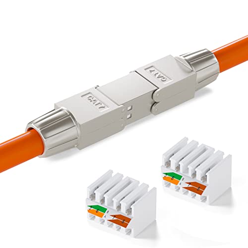 HB-DIGITAL 1x LSA werkzeugloser Netzwerkkabelverbinder Cat.7 STP feldkonfektionierbare Kupplung Adapter Verlängerung für LAN Verlegekabel Ethernet Installationskabel CAT 7