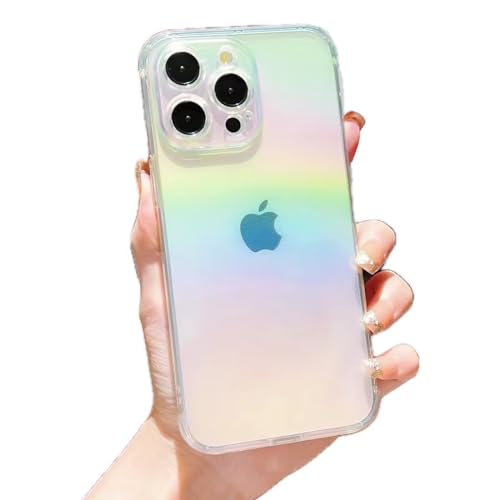 Rnrieyta Miagon Bunt Laserhülle für iPhone 11 Pro,Regenbogen Laser Handyhülle Schillernde Durchsichtig Bling Glitzer Holografisch Weich TPU Hülle Schutzhülle