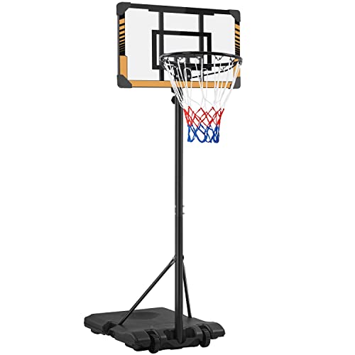 Yaheetech höhenverstellbarer Basketballständer, Basketballkorb mit Rollen, Mobile Basketballanlage Wasser/Sand Befüllbar, Korbanlage für Innen-/Außenbereich 216 cm – 246 cm