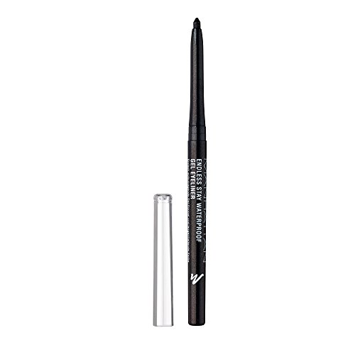 Manhattan Endless Stay Waterproof, Schwarzer Gel Eyeliner mit Glitzer und herausdrehbarer Mine ohne Anspitzen, Farbe Starlit Black 007, 1 x 2,6g