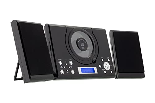 ROXX MC 201 Stereoanlage - Kompaktanlage mit CD, Multifunktionales All-in-one-Gerät, UKW-Radiotuner, CD-Player, AUX-Eingang, Fernbedienung, Wandmontage möglich