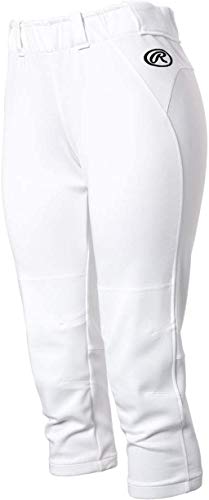 Rawlings Damen-Softballhose, Yoga-Stil, ohne Reißverschluss, Damen, Women's Game/Practice No-Zip Yoga Style Softball Pant Series, weiß, Large