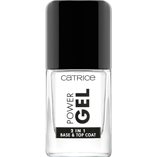 Catrice Power Gel 2in1 Base & Top Coat, Unter- und Überlack, transparent, langanhaltend, glänzend, ohne Aceton, vegan, Mikroplastik Partikel frei (10,5ml)