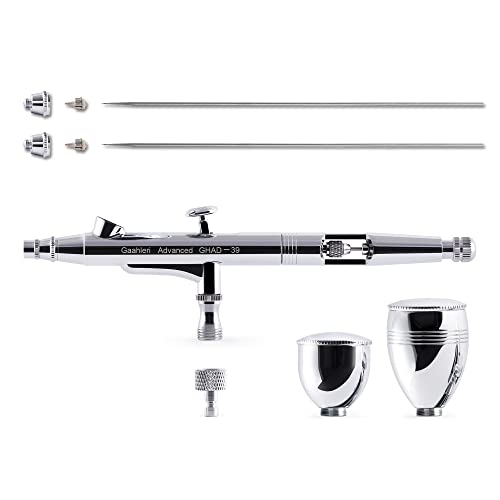 Gaahleri Airbrush-Set, Airbrush-Pistole, Dual-Action-Schwerkraft, 1/2 & 1/4 oz Flüssigkeitsbecher, 0,35 & 0,5 mm Nadel, kostengünstiges Airbrush-Set, Make-up, Nagelkunst, Malerei, Modell, Färbung,