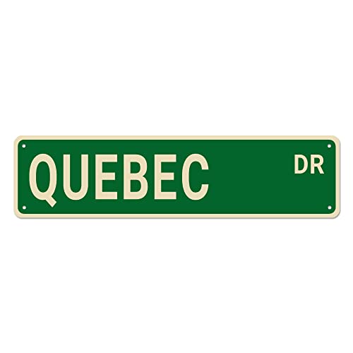 Quebec Straßenschilder, Quebec Decor Quebec Schild Quebec Geschenk, Wanddekoration für Zuhause/Küche/Man Cave, hochwertige Metallschilder 40,6 x 10,2 cm