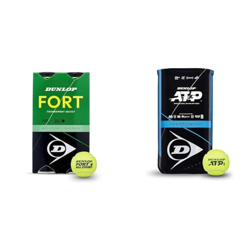 DUNLOP Tennisball Fort All Court TS - für Sand, Hartplatz und Rasen (2x4 Bi-Pack) & Tennisball ATP Championship – für Sand, Hartplatz & Rasen (2x4 Bi-Pack)