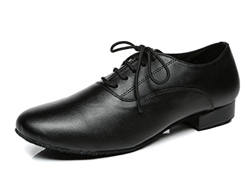 MINITOO Junge Herren Tanzschuhe Standard Latein Ballsaal Schuhe Tango Salsa Tanze Schuhe JF001 Schwarz EU 39