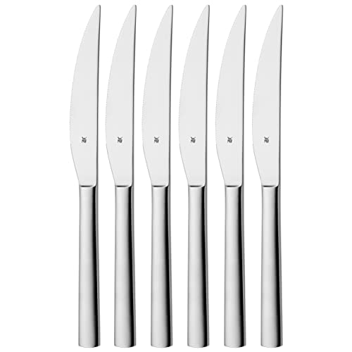 WMF Nuova Steakmesser Set 6-teilig, 23 cm, Pizzamesser, Cromargan Edelstahl poliert, spülmaschinengeeignet