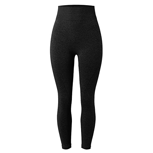 Generisch Jogginghose Damen Sommer Dünn Frauen Hohe Taille Hüfte Heben Enge Fitness Hosen Nahtlose Pfirsich Hüfte Laufen Sport Böden Yoga Hosen Damen Freizeithosen (Black, S)