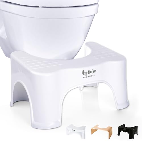 Hey Nature® HOCA medizinischer Toilettenhocker Erwachsene, Klohocker - Schnelle Hilfe gegen Hämorrhoiden, Blähbauch, Verstopfung, Blähungen. Badhocker/WC Hocker wirkt als natürliches Abführmittel