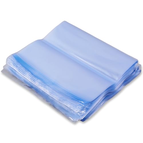 100 Stück Schrumpfbeutel, 20 * 35 cm Schrumpffolien Beutel PVC Transparent Shrink Wrap Film Schrumpfbeutel für Seifen Badebomben Badekugeln Verpackung DIY-Handwerk