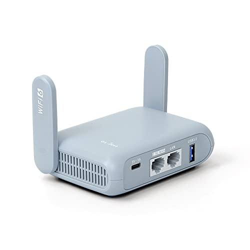 GL.iNet GL-MT3000 (Beryl AX) Klein Gigabit Wifi 6 Router für Zuhause & Reisen, Dual Band Wifi 6, Repeater, Extender, Geschwindigkeit bis zu 3000 Mbit/s, Kaskadierte VPN / IPV6 / WPA3, 2.5G WAN Port