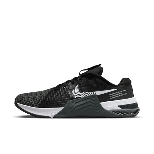 NIKE Herren Metcon 8 Sneaker, Schwarz/Weiß-DK-Rauch Grey-Smoke Grey, 54.5 EU