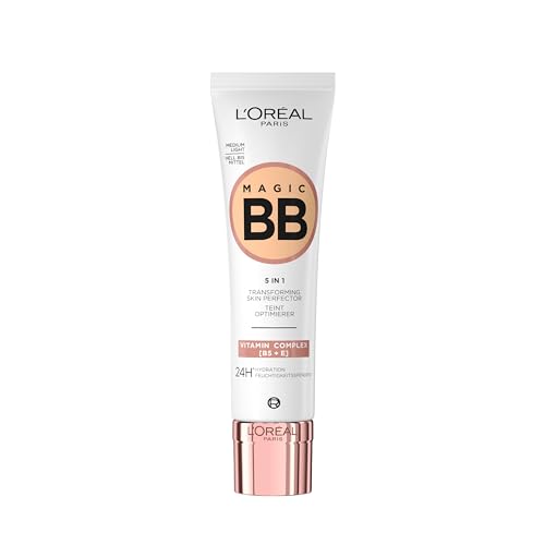 L'Oréal Paris Getönte Tagescreme, Für 24h Feuchtigkeit und einen ebenmäßigen Teint, Magic BB Teint Optimierer, Nr. 03 Medium Light (Mittel Hell), 1 x 30 ml