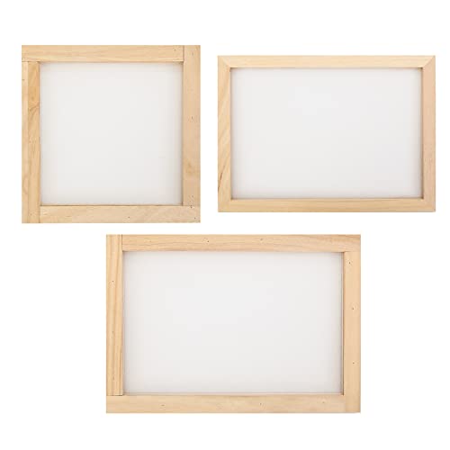 Hayaww 3 Pcs Papermaking Hand Molds,Wooden Screen Printing Frame Paper Making Frame Paper Making Steve Wood Paper Making Screen Kit Paper Wood Making Mould,3 GrößEn,Kids Teens Teaching Paper Making