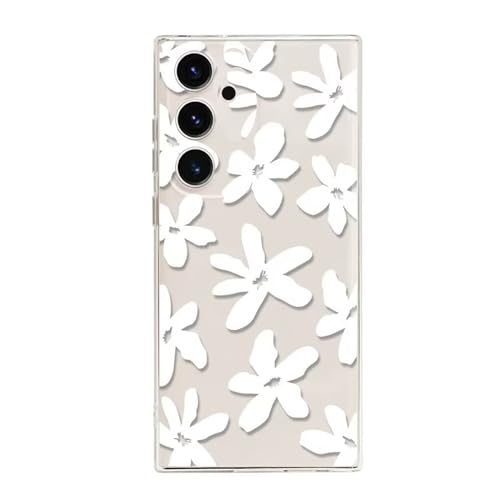 Rnrieyta Miagon Kreativ Blume Hülle für Samsung Galaxy S21,Schmetterling Blätter Blumen Flower Serie Schutzhülle Transparentes Weich TPU Cover Dünne Kratzfeste Silikon Gel