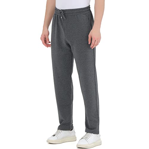 ROSS CAMP Jogginghose Herren – Sporthose Herren Lang Baumwolle, Freizeithose Trainingshose, Sport Hosen Männer, Sweatpants Jogger, Laufhose Baumwoll Breite Modern (Anthrazit, L)