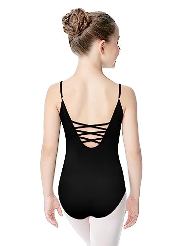 tanzdunsje Ballett Trikot Mädchen Damen Baumwolle - Ballettanzug mit Verstellbarem Riemen, Ballett Body TanzBody Gymnastikanzug Trikot Leibchen für Kinder