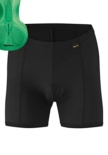 Gonso Sitivo U W, Damen Fahrradunterhose, Passt unter alle Rad-Shorts, Tights mit Sitivo Green Sitzpolster mit Poron-Elementen, Enganliegende Passform, Schwarz/Grün, Gr. 44