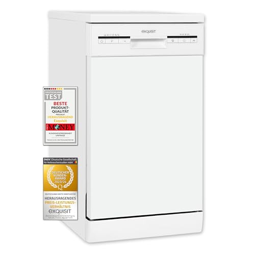 Exquisit Geschirrspüler GSP59109-030E weiss | Spülmaschine 45 cm | Power+ | ECO Modus | Unterbaugerät