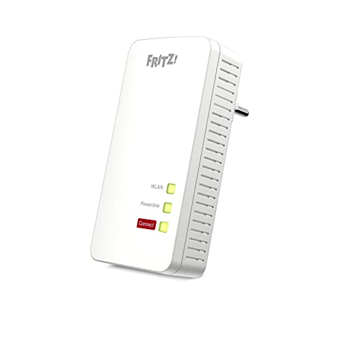 AVM FRITZ!Powerline 1260 Single-Adapter (1.200 MBit/s, WLAN-Access Point, ideal für Media-Streaming oder NAS-Anbindungen, deutschsprachige Version) weiß