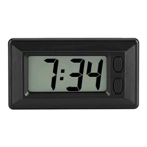 LANTRO JS LCD Digital Auto Uhr Mini Table Car Armaturenbrett Schreibtisch Uhr mit Klebepad Datum Zeit Kalender Display 77 x 42.4 x 17.7mm