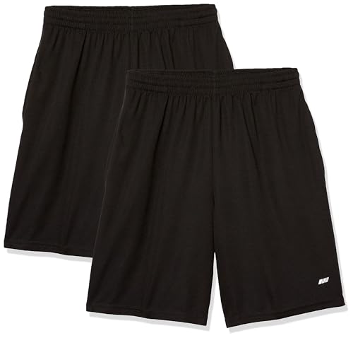 Amazon Essentials Herren Weit geschnittene Performance-Funktionsshorts (erhältlich in Big & Tall), 2er-Pack, Schwarz, M