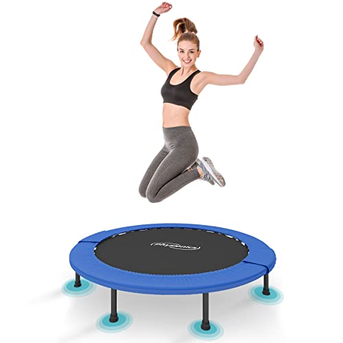 Physionics® Fitness Trampolin - Durchmesser (Ø): 81cm/ 91cm/ 96cm/ 102cm/ 114cm/ 122cm, Indoor und Outdoor, max: 100 KG, mit Randabdeckung - für Kinder und Erwachsene, Gartentrampolin, Mini