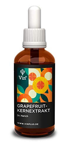 Vinplus Grapefruitkernextrakt Dr. Harich (mild) - Original Rezept - Tropfen Hochdosiert - GKE im Öl - Vegan, Pur, Konzentrat - 1 Glasflasche mit 50 ml