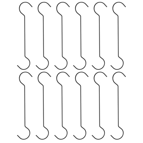 QUARKZMAN S-Haken, 12 Stück 400mm - Edelstahl Große Haken, Doppelte runde S-Form Lange Hängehaken zum Aufhängen von Kleidung, Küchenutensilien, Kleidungsgeschäft (Schwarz)