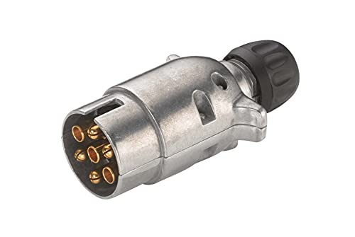 HELLA Stecker - 12V - 7-polig - Stecker: Schraubkontakt - Länge: 94mm - Aluminium - silber - DIN/ISO: 1724 N-Typ - Menge: 25 - 8JA 001 918-002