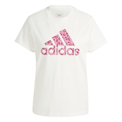 adidas Women's Animal Print Graphic Tee T-Shirt, Off White, XS