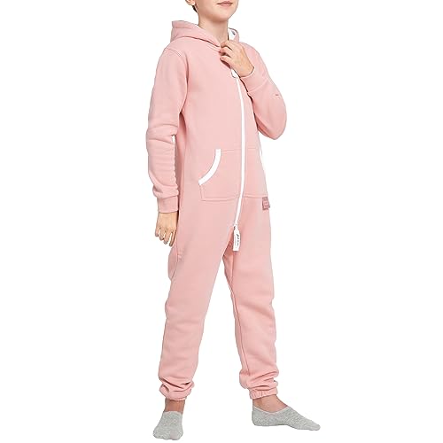 Basisstoff Yuppie Kinder Jumpsuit Jungen Mädchen Overall Rose Gr. 146-152