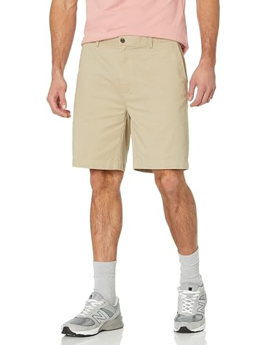 Amazon Essentials Herren Shorts, Klassischer Schnitt, 23 cm, Hellbraun, 38W