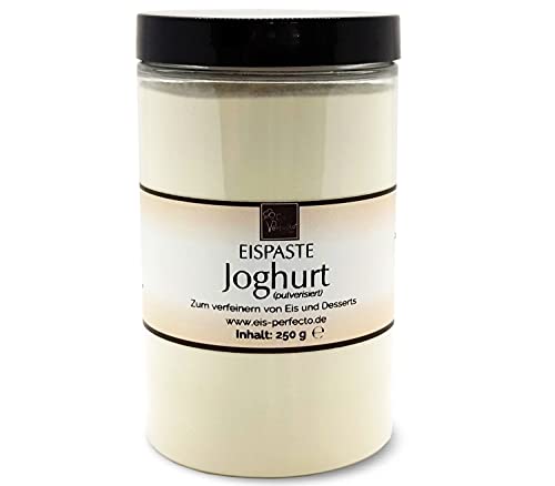 Joghurt Eispaste (pulverisiert) für schmackhaftes Joghurt-Eis » Auch lecker zum Verfeinern von Desserts, Getränke, Pralinen Torten und vielem mehr » Inhalt 250 g