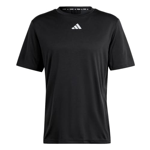 adidas Men's HIIT Workout 3-Stripes Tee T-Shirt, Black, M