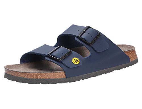 BIRKENSTOCK ESD, Arizona Birko-Flor-Zapato de Trabajo antiestático, Color Azul, Talla Plantilla Estrecha Hombre, 44 EU Schmal