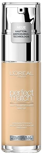 L'Oréal Paris Make up, Flüssige Foundation mit Hyaluron und Aloe Vera, Perfect Match Make-Up, Nr. 2.N Vanilla, 30 ml