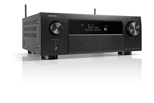 Denon AVC-X4800H 9.4-Kanal AV-Receiver, Verstärker mit Auro-3D, Dolby Atmos, DTS:X,6 "8K-Eingängen und 3 Ausgängen, Bluetooth, Airplay 2, HEOS-Multiroom, Alexa kompatibel, Schwarz